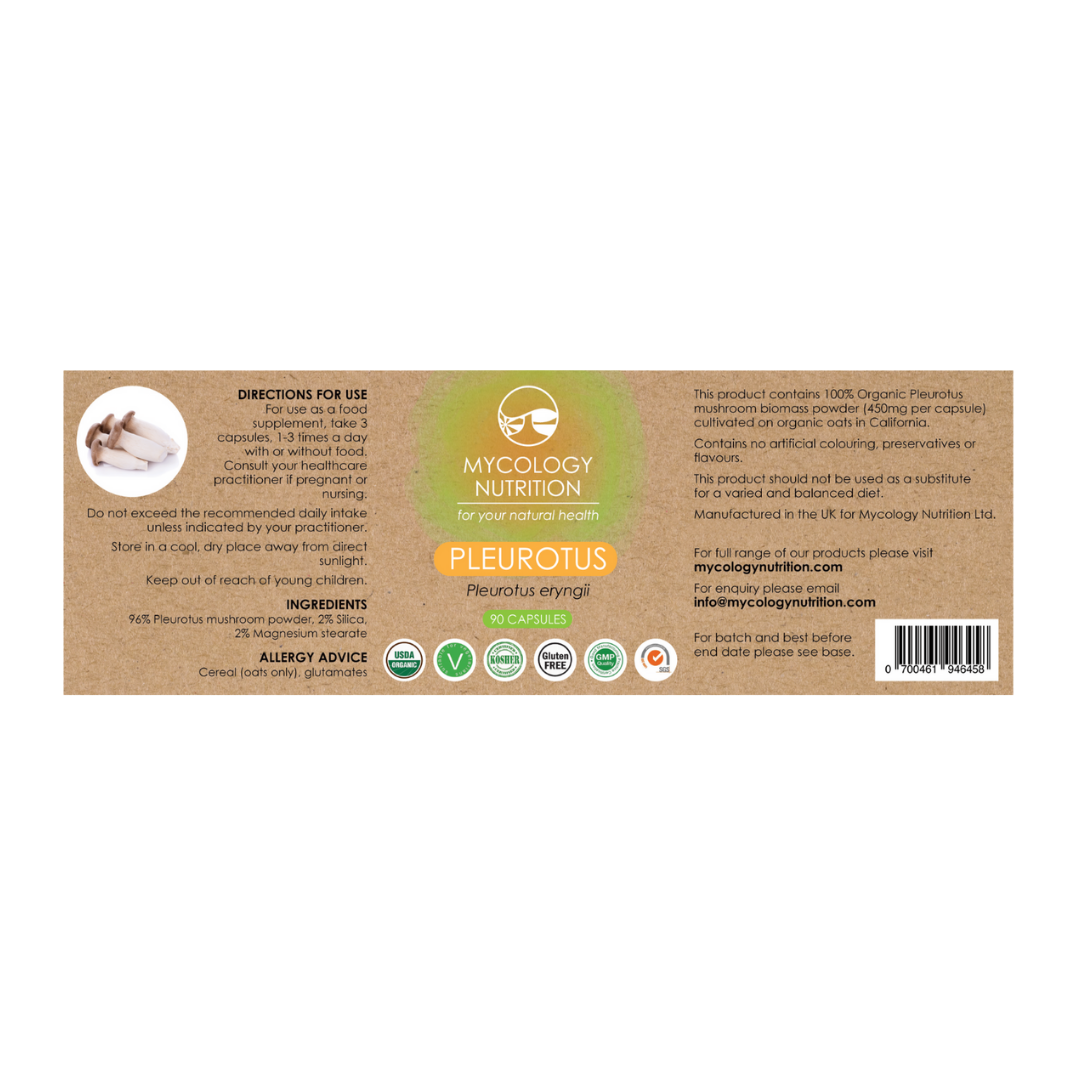 Pleurotus Orgánico 450mg 90 Cápsulas