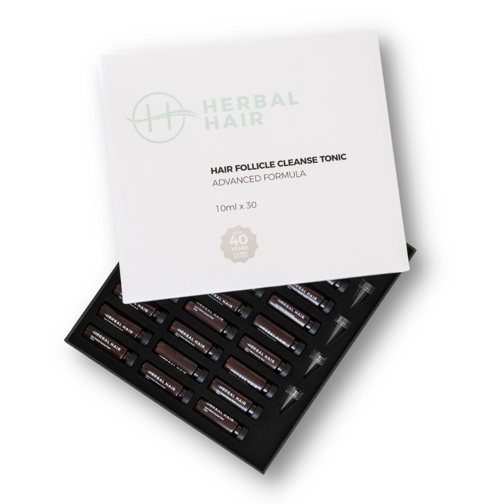 Herbal Hair: Tónico Limpiador de Folículos Capilares (30 x 10ml) Fórmula Avanzada