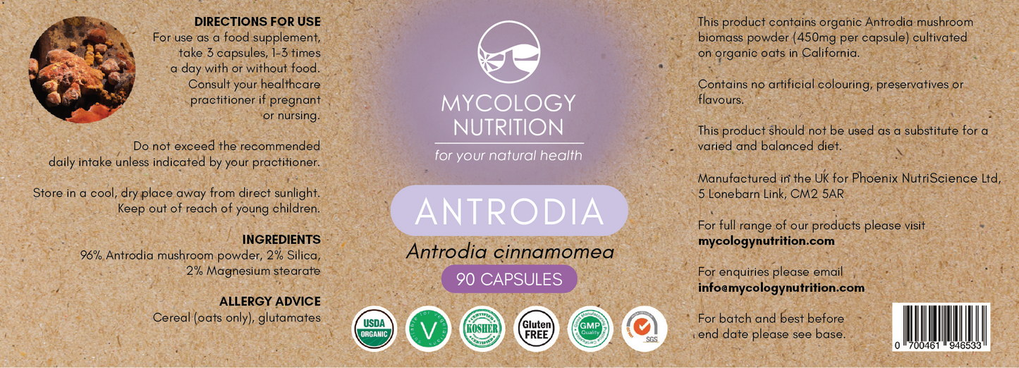 Antrodia Orgânico 450mg 90 Cápsulas