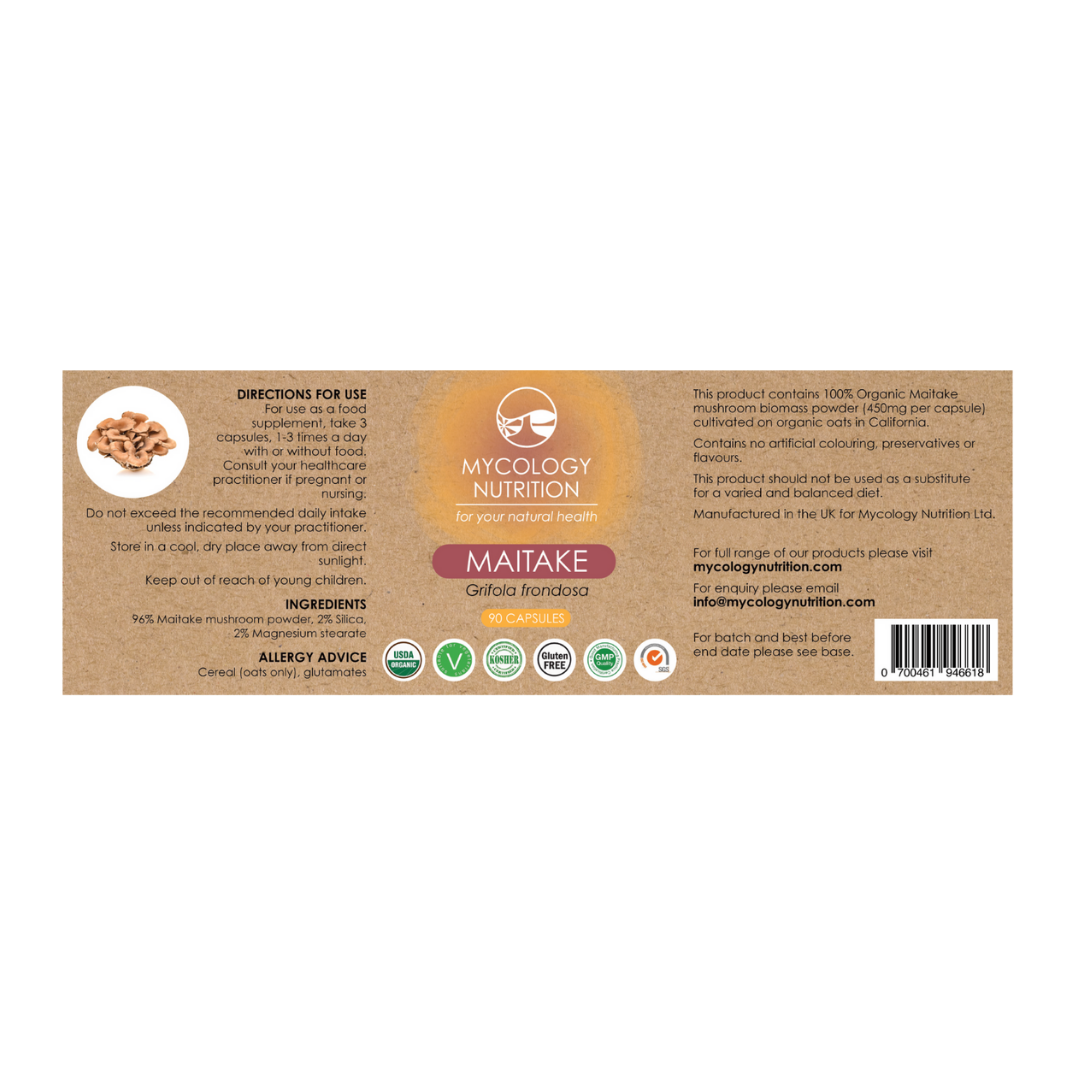 Organic Maitake 450mg 90 Capsules