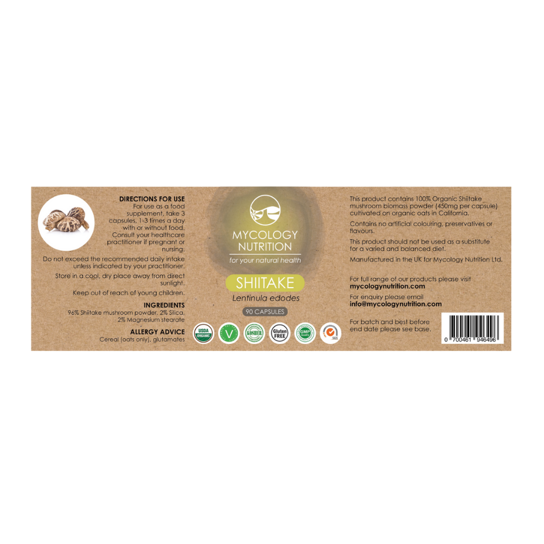 Organic Shiitake 450mg 90 Capsules